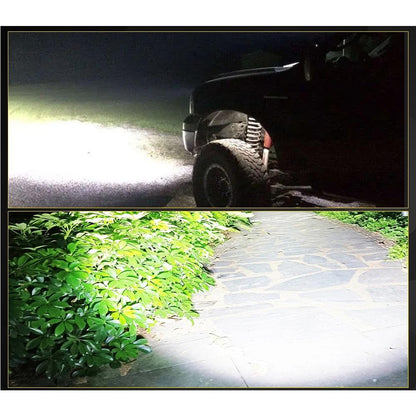 Кръгъл 4” (10см) LED халоген с комбинирана светлина - бяла + оранжева блиц светлина, 45W 12V/24V