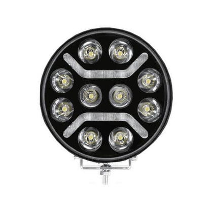 1бр Универсален LED + DRL Фар, бял+оранжев габарит Ø230 мм 12V/24V