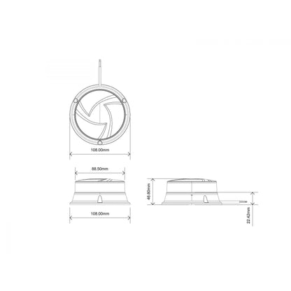Лед авариен буркан - маяк, 19W 12V/24V, въртяща сигнална лампа