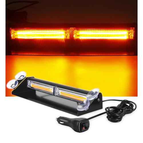 30см LED Аварийна жълта сигнална лампа - блиц, маяк, авариен LED бар със стойка, За пътна помощ, платформа 12-24V