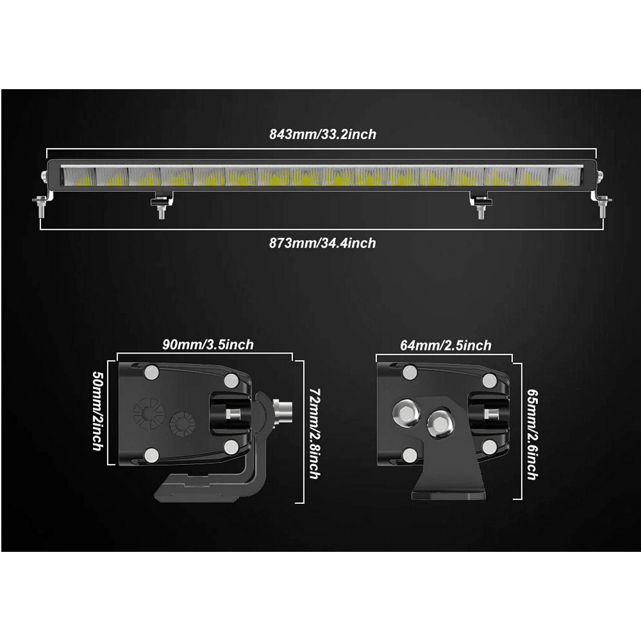 LED BAR 32" (82см) ZH 312W 12V/24V 6500K основна светлина + дневна 6500K/3000K