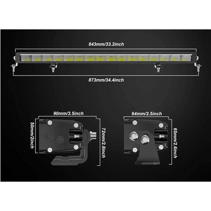 LED BAR 32" (82см) ZH 312W 12V/24V 6500K основна светлина + дневна 6500K/3000K