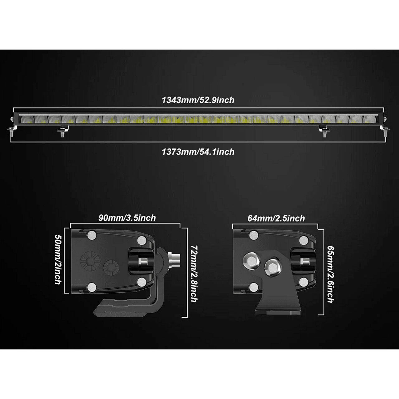 LED BAR 52" (132см) ZH 507W 12V/24V 6500K основна светлина + дневна 6500K/3000K