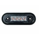 LED габарит, оранжева светлина, Е-Mark, 12V-24V, извит гръб за директен монтаж на ролбар/булбар