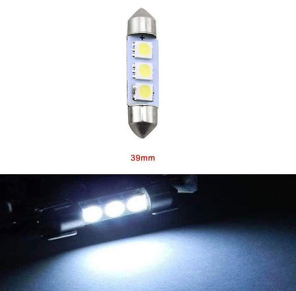LED Лед Диодни Крушки, C5W, 3 Smd, 39mm, 12V, Бяла Светлина
