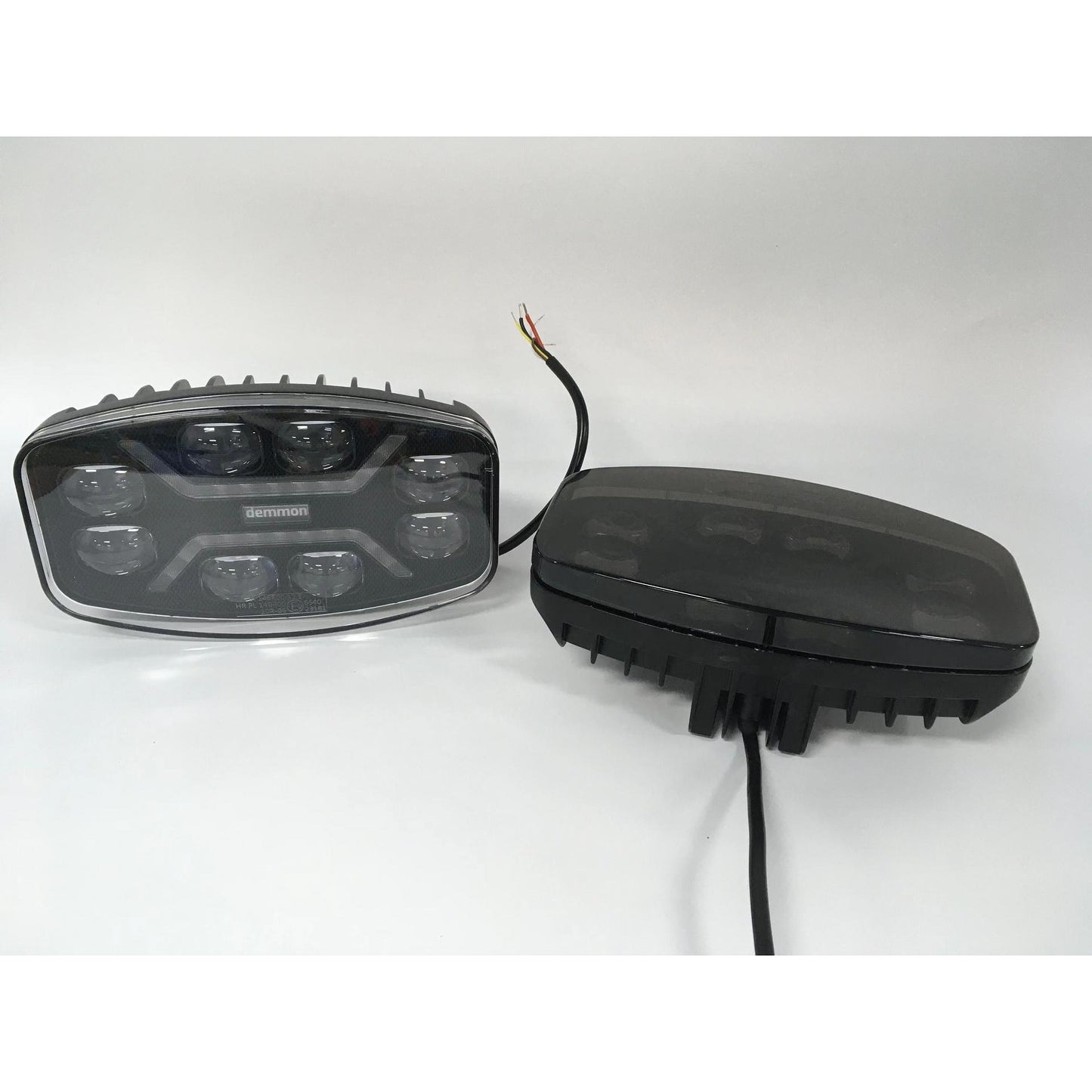 1бр LED правоъгълен фар 12V/24V 48W, бяло-жълто с черно стъкло, 245x139.4x90 mm E-mark E9