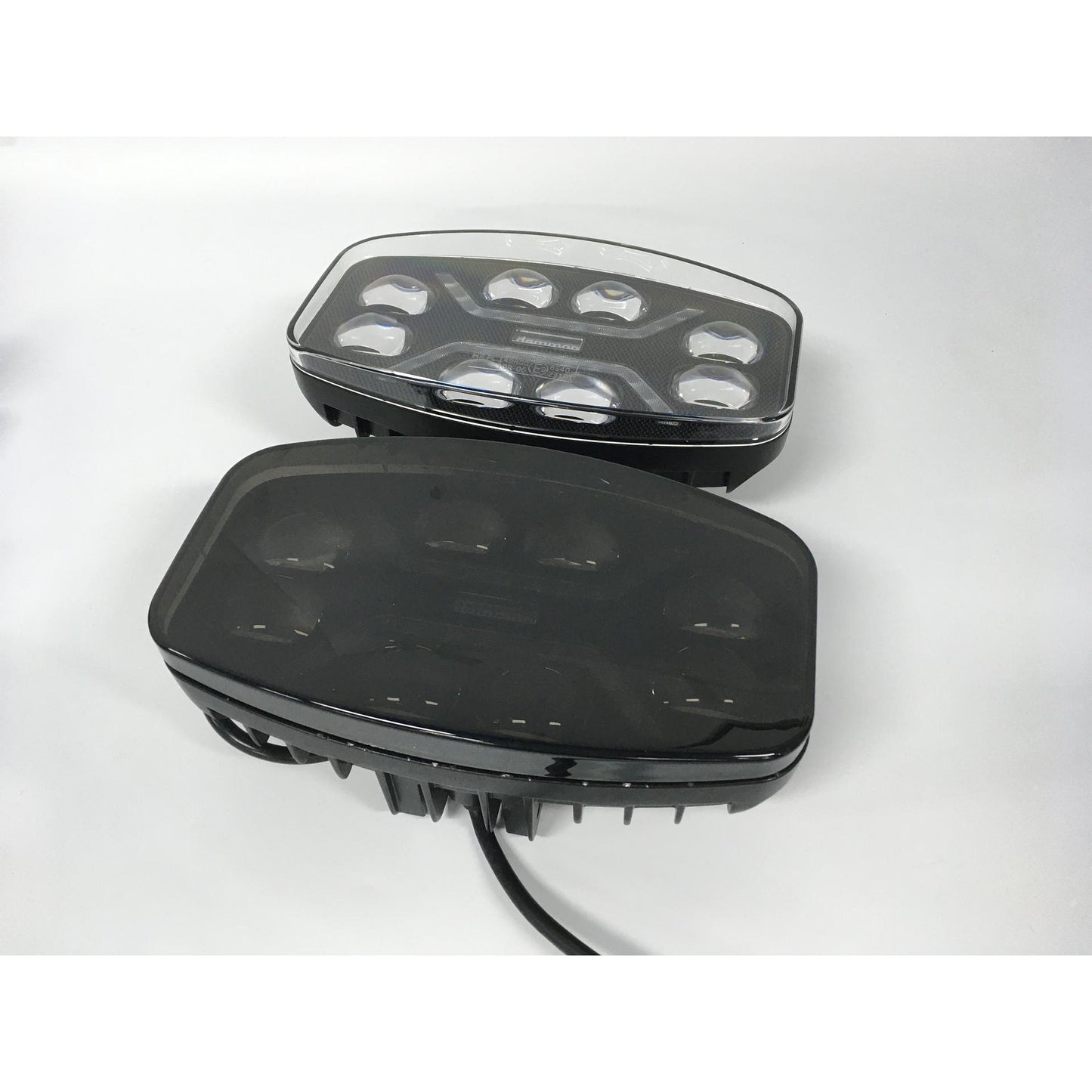 1бр LED правоъгълен фар 12V/24V 48W, бяло-жълто с черно стъкло, 245x139.4x90 mm E-mark E9