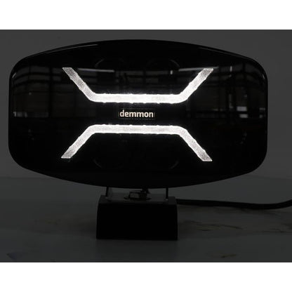 1бр LED правоъгълен фар 12V/24V 48W, бяло-жълто с черно стъкло, 245x139.4x90 mm E-mark E9