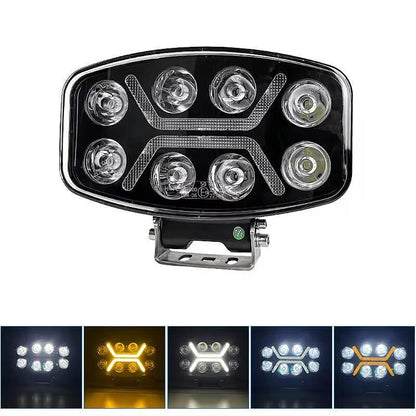 1бр LED правоъгълен фар 12V-24V 90W бяло-жълта светлина