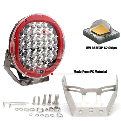 ЛЕД прожектор 9" (225мм) 185W 12V/24V, тип "пита", лъч до 250м