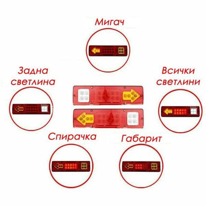 LED стоп - универсален 19диода, 4 светлини лед