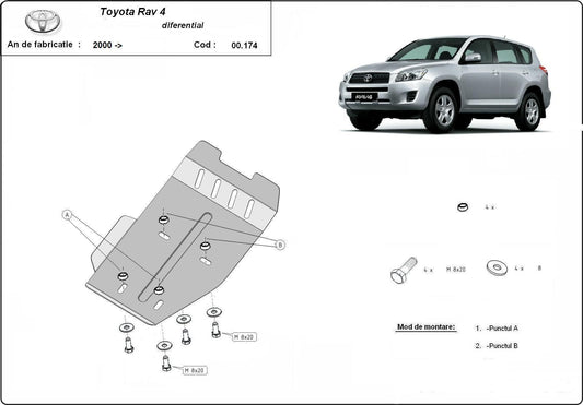 Метална кора под диференциал TOYOTA RAV4 от 2010