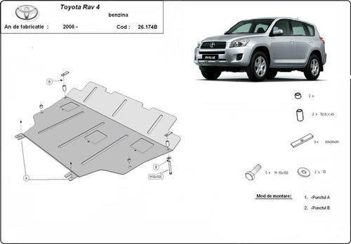 Метална кора под двигател и скоростна кутия - бензин TOYOTA RAV4 от 2006 до 2010