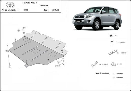 Метална кора под двигател и скоростна кутия - бензин TOYOTA RAV4 от 2010