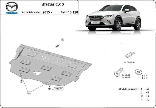Метална кора под двигател и скоростна кутия MAZDA CX 3 ot 2015
