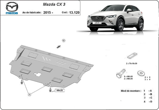 Метална кора под двигател и скоростна кутия MAZDA CX 3 ot 2015