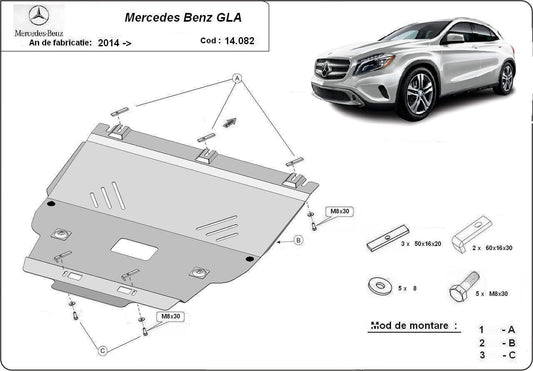 Метална кора под двигател и скоростна кутия MERCEDES GLA (X156) от 2014