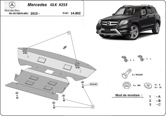 Метална кора под двигател и скоростна кутия MERCEDES GLK (X204) от 2008