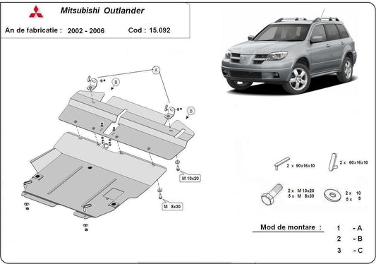Метална кора под двигател и скоростна кутия MITSUBISHI OUTLANDER I от 2003 до 2007