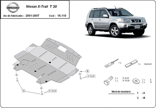 Метална кора под двигател и скоростна кутия NISSAN X-TRAIL от 2001 до 2007