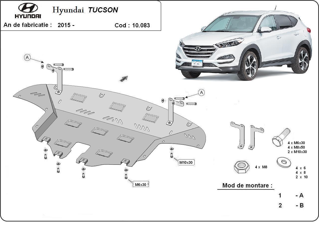 Метална кора под двигател и скоростна кутия след 2015 HYUNDAI TUCSON от 2009 до 2015