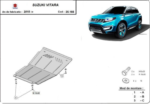 Метална кора под двигател и скоростна кутия SUZUKI VITARA от 2015
