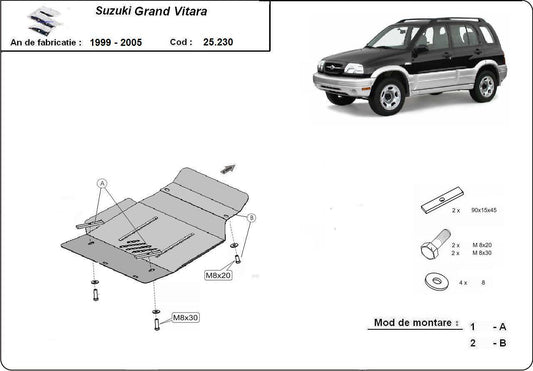 Метална кора под двигател SUZUKI GRAND VITARA от 1999 до 2004