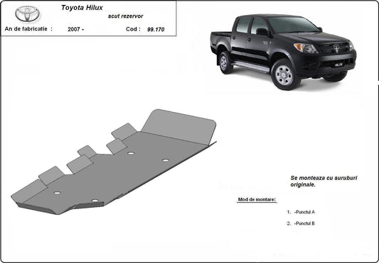 Метална кора под резервоар TOYOTA HILUX от 2005 (N70)