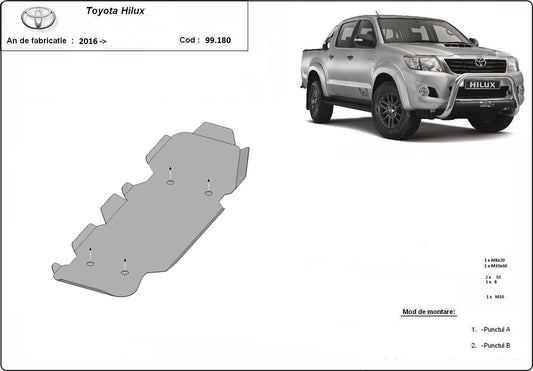 Метална кора под резервоар TOYOTA HILUX от 2005 (N70)