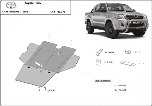 Метална кора под скоростна кутия и диференциал TOYOTA HILUX от 2005 (N70)