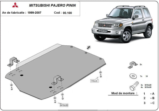 Метална кора под скоростна кутия MITSUBISHI PAJERO PININ от 1998 до 2006