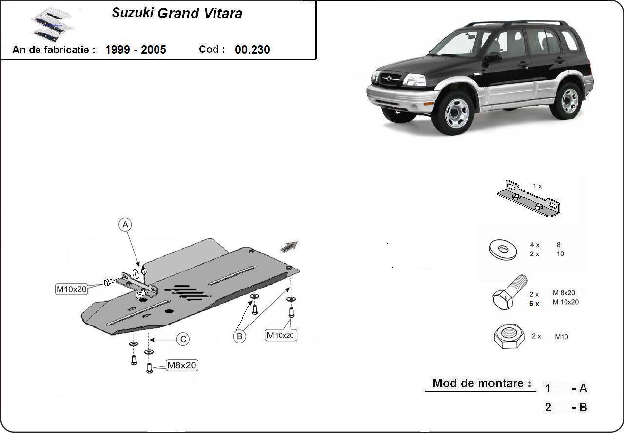 Метална кора под скоростна кутия SUZUKI GRAND VITARA от 1999 до 2004