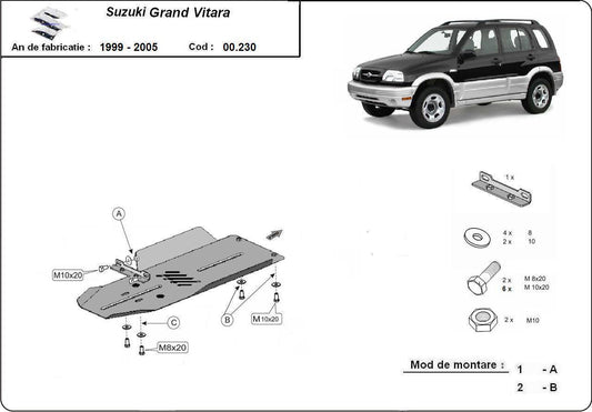 Метална кора под скоростна кутия SUZUKI GRAND VITARA от 1999 до 2004
