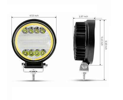 Мощен Кръгъл 72W 4.5" LED диоден прожектор / работна лампа 12V/24V ДВЕ СВЕТЛИНИ
