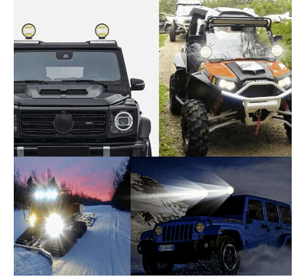 Мощен Кръгъл 72W 4.5" LED диоден прожектор / работна лампа 12V/24V ДВЕ СВЕТЛИНИ