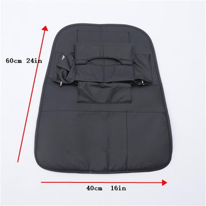 Мултифункционален органайзер за задната част на предна седалка със 7 джоба от черна еко кожа