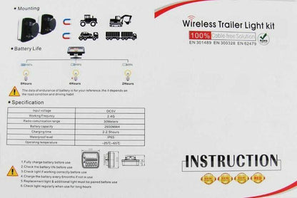 Безжични LED Стопове С Магнит за Ремарке Каравана Камион 12V/24V