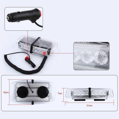 Оранжева аварийна лампа с магнит 31см 24W 12/24V лед аварийна сигнална блиц лампа маяк за пътна помощ /бяло стъкло/