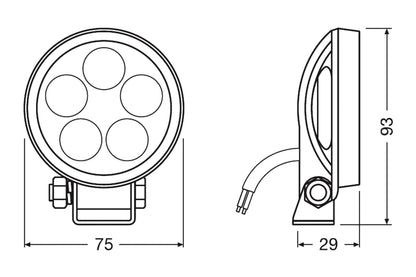 OSRAM Комплект кръгли работни LED светлини Round VX70-SP 7.5W 83x64x108mm лед