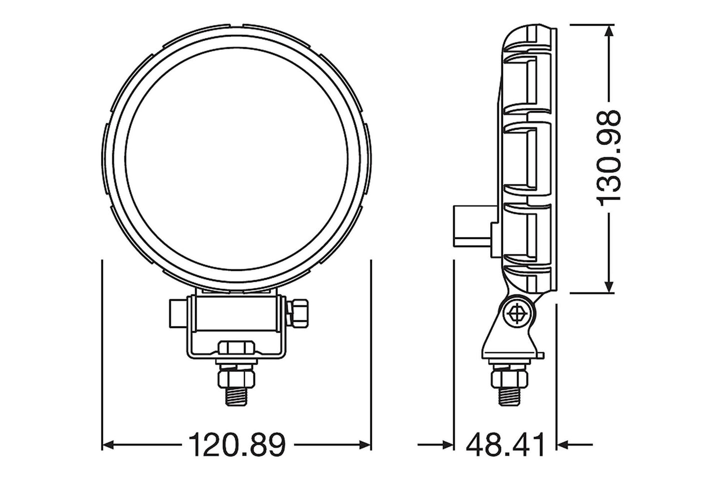 OSRAM ON-ROAD REVERSING VX120R-WD Кръгъл LED халоген 15W 121x48x131 2700K, 1100LM, 15W, 12/24V, IP69K, E-mark E9