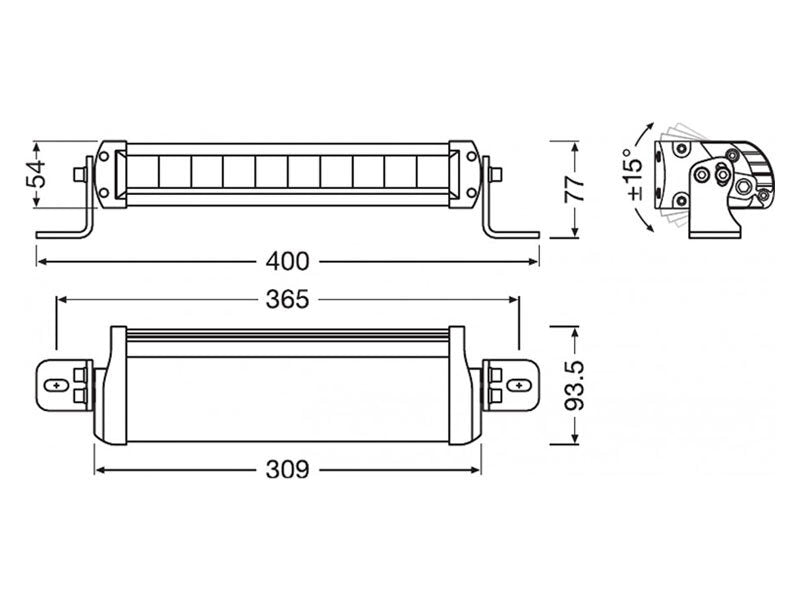 OSRAM LEDriving ON-ROAD LIGHTBAR FX250-SP LED бар 30W 400x94x77mm 12-24V, 2700lm, 6000K