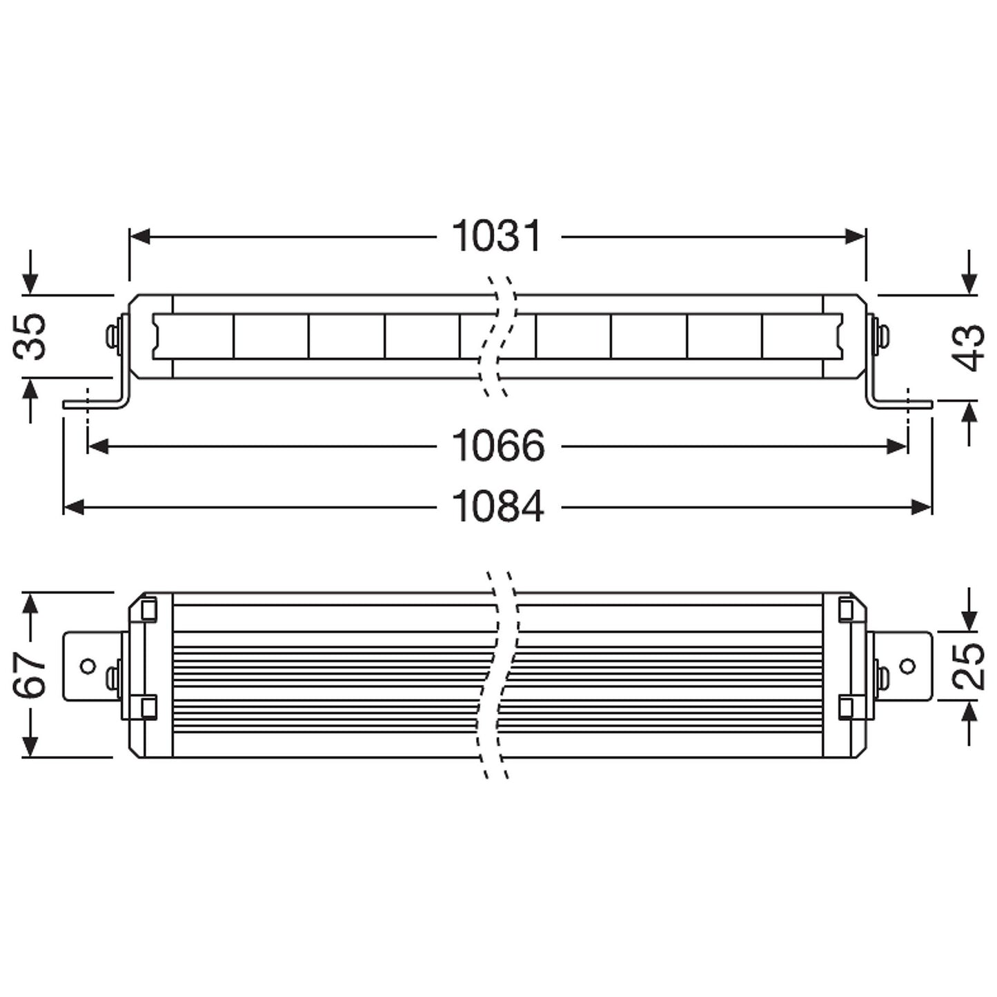 OSRAM LEDriving Lightbar VX1000-CB SM Слим LED BAR 108W 6000K, 6000LM, 1031 x 67 x 35 mm 12/24V