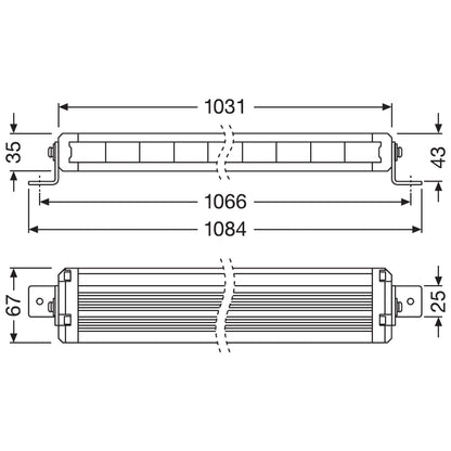 OSRAM LEDriving Lightbar VX1000-CB SM Слим LED BAR 108W 6000K, 6000LM, 1031 x 67 x 35 mm 12/24V