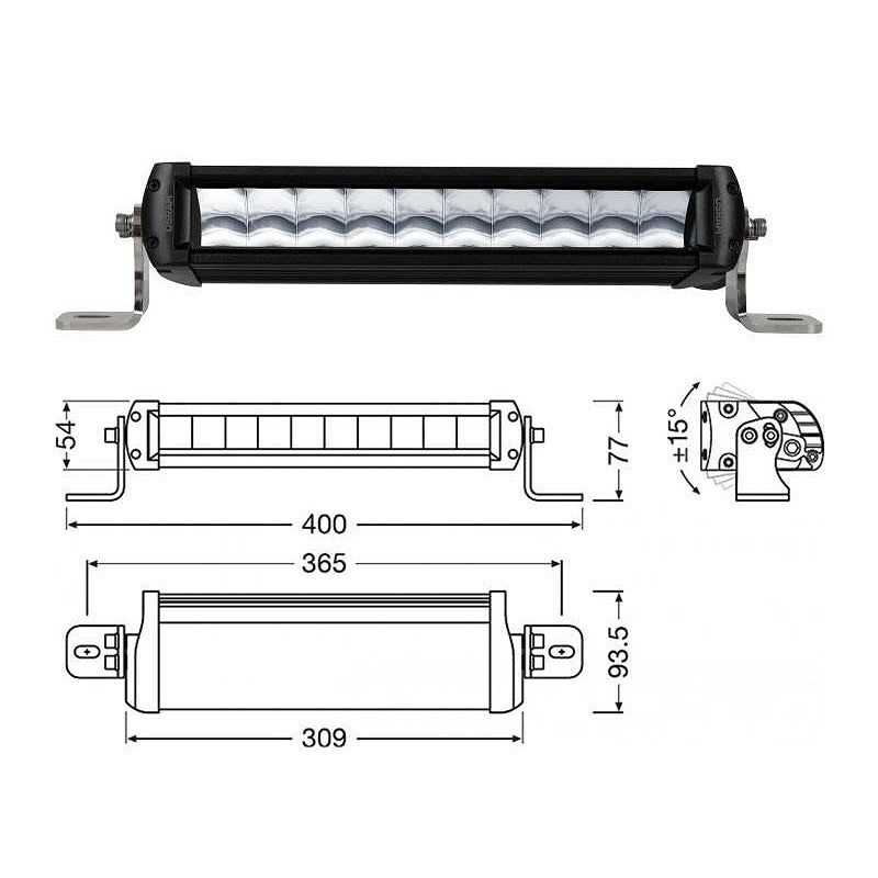 OSRAM LEDriving ON-ROAD LIGHTBAR FX250-CB LED бар 35W 400x94x77mm 12-24V, 2700lm, 6000K