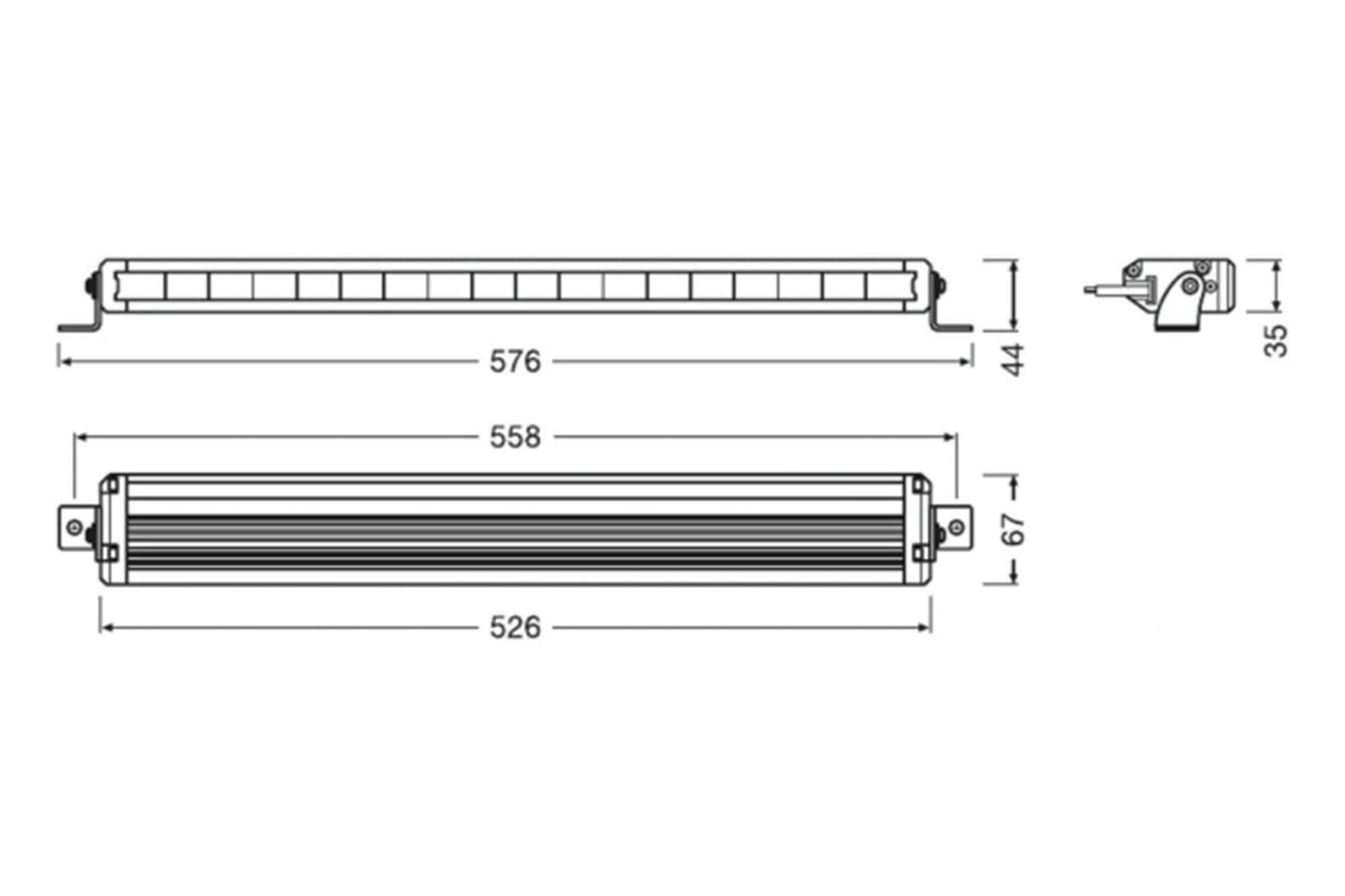 OSRAM ON-ROAD LIGHTBAR VX500-SP Слим LED BAR 54W 526x36x67mm 6000K, 2800LM, 12/24V, IP67, E-mark E4