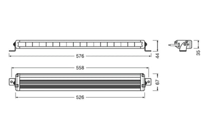 OSRAM ON-ROAD LIGHTBAR VX500-SP Слим LED BAR 54W 526x36x67mm 6000K, 2800LM, 12/24V, IP67, E-mark E4