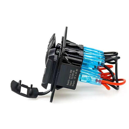 Панел за вграждане с 2 бутон ON/OFF + 2бр. USB за зареждане