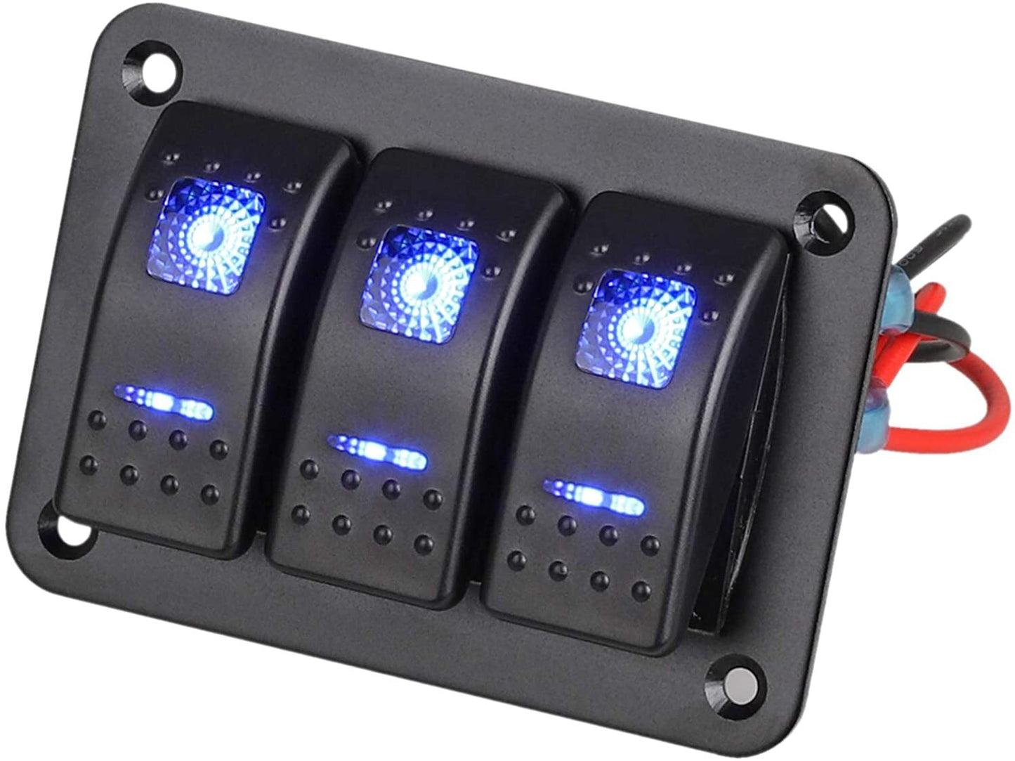 Панел/табло с 3 бутона ON/OFF - универсални, за LED светлини, бар, фарове, лебедки и допълнително оборудване за вграждане 12V - 24V