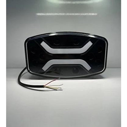 Правоъгълен мощен LED фар с 3 режима - основна, габаритна бяла и габаритна оранжева светлина