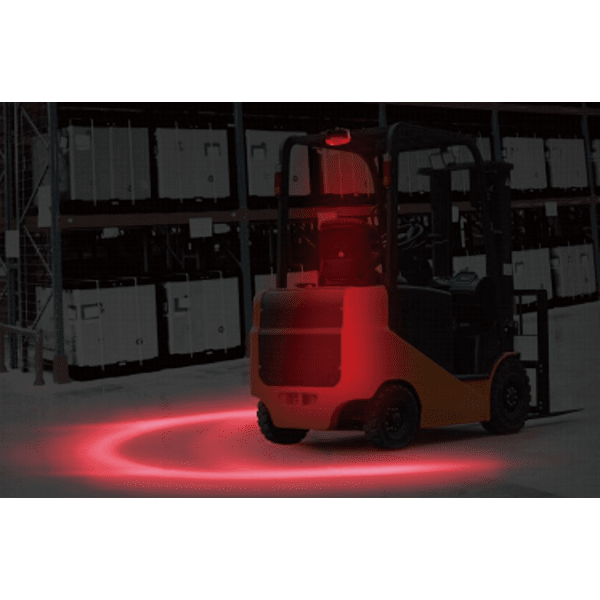 Предупредителна червена светлина за заден ход 10-30V 24W, подходяща за мотокар/електрокар